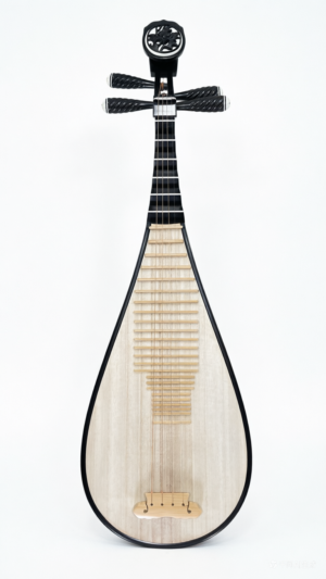 Handcrafted Solid Ebony Pipa - Front View