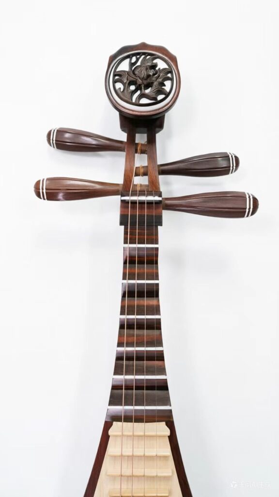 Aged Dalbergia cochinchinensis Pipa headstock and tuning pegs