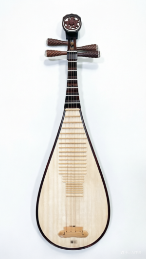 Handcrafted Solid Cocobolo Pipa - Front View