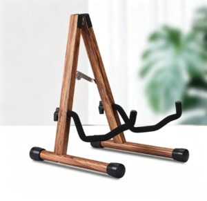 Foldable wooden pipa stand holder, A-shaped wooden instrument stand for pipa display and storage