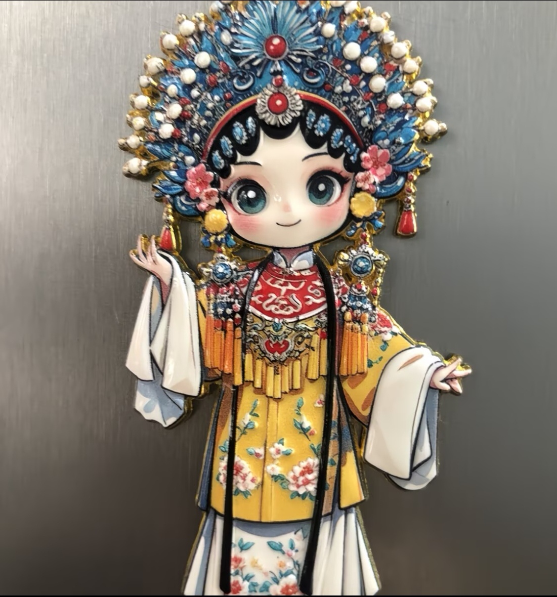 Peking Opera Character Refrigerator Magnet, Chinese Traditional Opera Cultural Fridge Magnet - Image 6