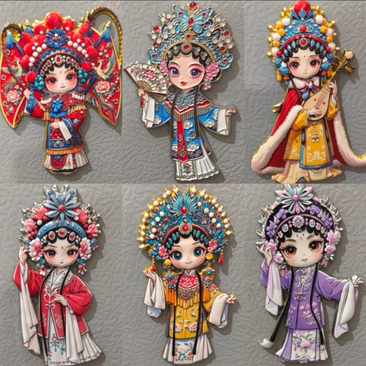 Mu Guiying Peking Opera Character Fridge Magnet, Traditional Chinese Opera Souvenir