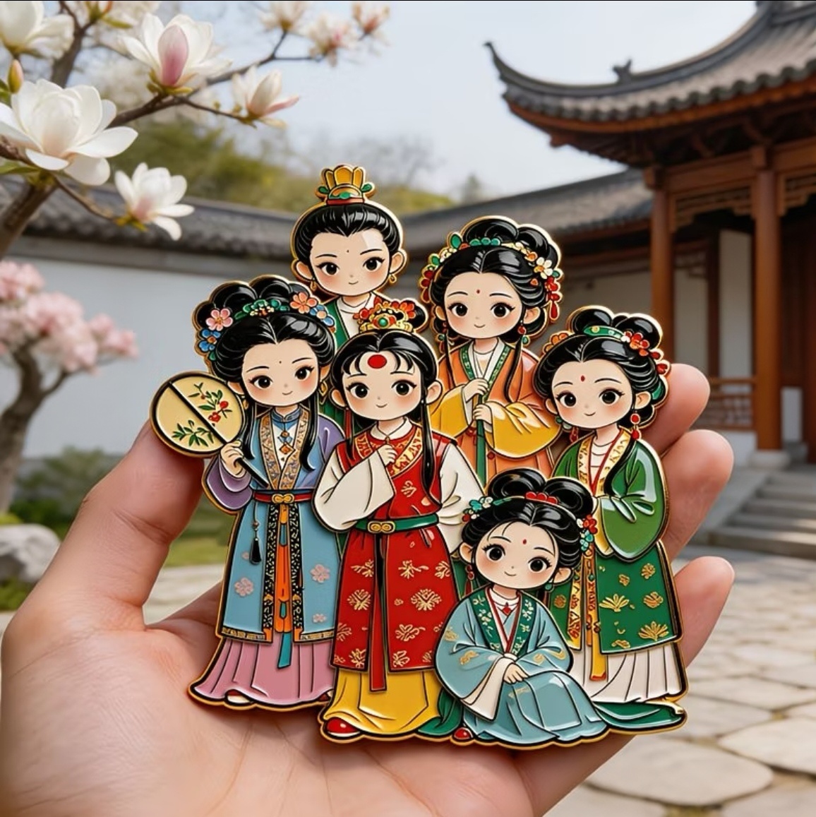 Chinese Classical Literary Character Magnet Set, Dream of the Red Chamber Collectible Fridge Magnets, Oriental Literary Fridge Decor - Image 4