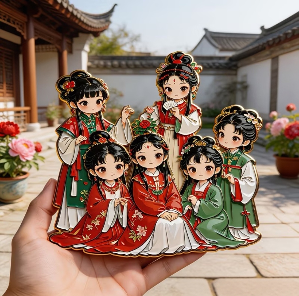 Chinese Classical Literary Character Magnet Set, Dream of the Red Chamber Collectible Fridge Magnets, Oriental Literary Fridge Decor - Image 3