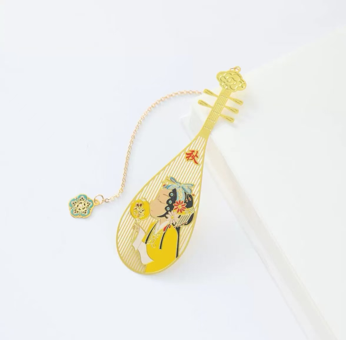 Pipa‑Shaped Metal Bookmark Set, Chinese Opera Four‑Seasons Characters - Image 5